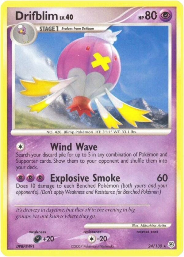 Drifblim 24/130 Reverse Holofoil Diamond and Pearl
