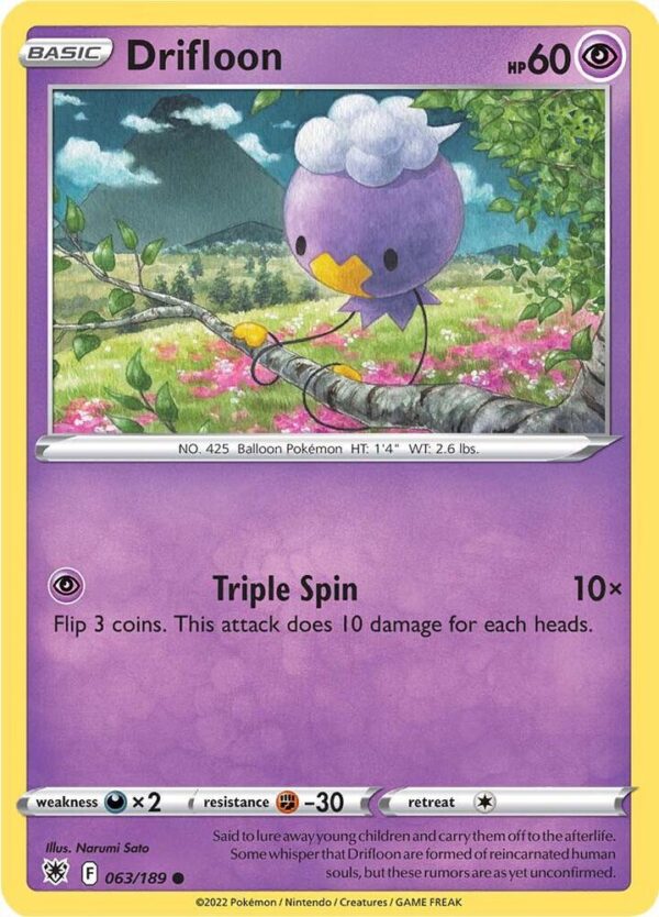 Drifloon 063/189 Reverse Holofoil SWSH10: Astral Radiance Drifloon 063/189 Reverse Holofoil SWSH10: Astral Radiance