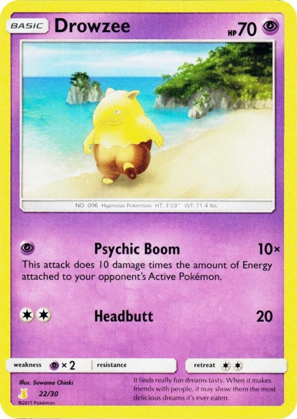 Drowzee 22/30 Normal SM Trainer Kit: Lycanroc & Alolan Raichu