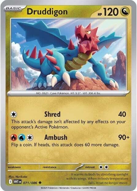 Druddigon 071/086 Reverse Holofoil SV: White Flare Druddigon 071/086 Reverse Holofoil SV: White Flare