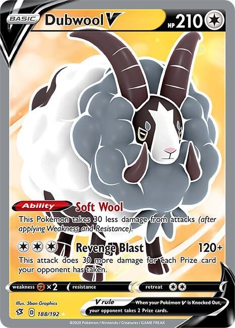 Dubwool V (Full Art) 188/192 Holofoil SWSH02: Rebel Clash