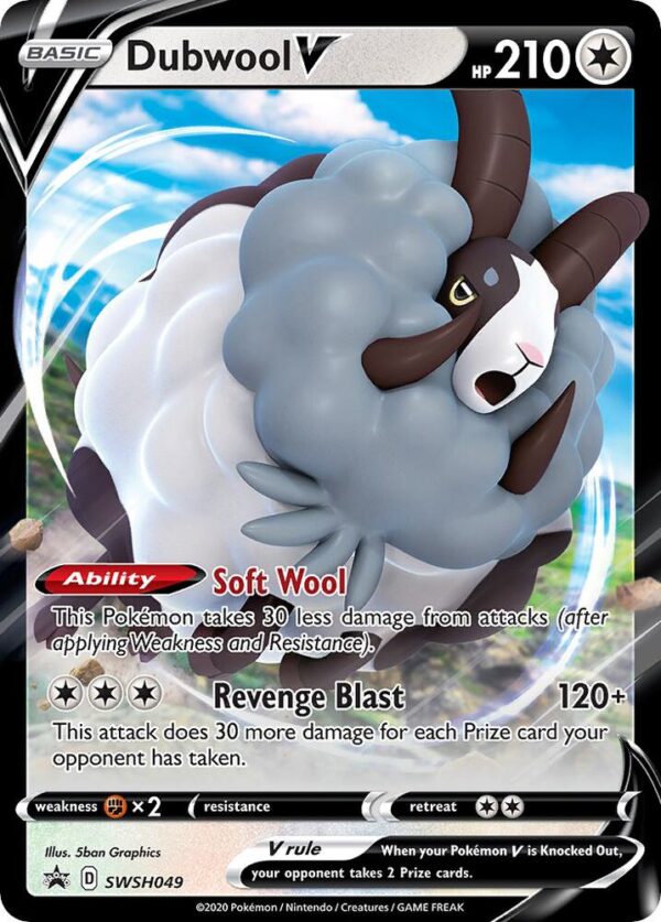 Dubwool V SWSH049 Holofoil SWSH: Sword & Shield Promo Cards Dubwool V SWSH049 Holofoil SWSH: Sword & Shield Promo Cards