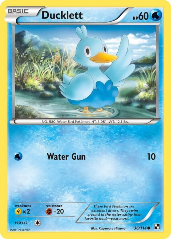Ducklett 36/114 Reverse Holofoil Black and White Ducklett 36/114 Reverse Holofoil Black and White