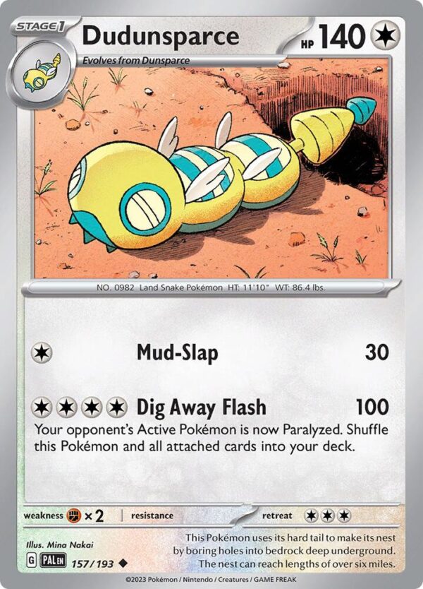 Dudunsparce 157/193 Normal SV02: Paldea Evolved