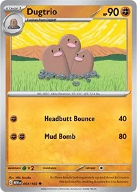Dugtrio | 051/165 | Reverse Holofoil | SV: Scarlet & Violet 151 Dugtrio | 051/165 | Reverse Holofoil | SV: Scarlet & Violet 151