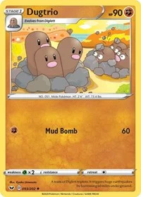 Dugtrio | 093/202 | Reverse Holofoil | SWSH01: Sword & Shield Base Set
