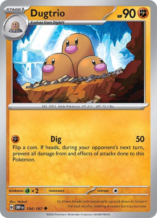 Dugtrio 104/197 Normal SV03: Obsidian Flames Dugtrio 104/197 Normal SV03: Obsidian Flames