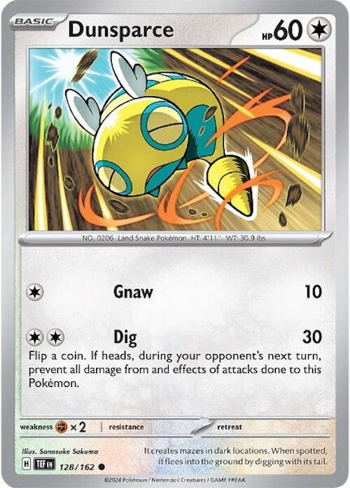 Dunsparce 128/162 Reverse Holofoil SV05: Temporal Forces