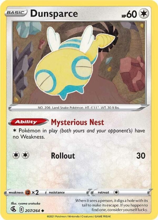 Dunsparce 207/264 Normal SWSH08: Fusion Strike Dunsparce 207/264 Normal SWSH08: Fusion Strike