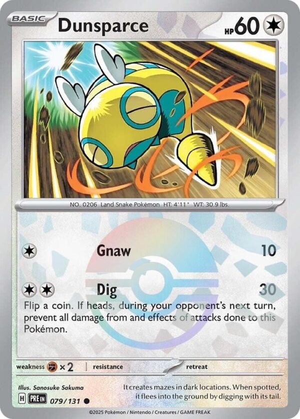 Dunsparce (Poke Ball Pattern) 079/131 Holofoil SV: Prismatic Evolutions Dunsparce (Poke Ball Pattern) 079/131 Holofoil SV: Prismatic Evolutions