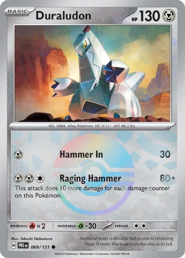 Duraludon (Poke Ball Pattern) 069/131 Holofoil SV: Prismatic Evolutions Duraludon (Poke Ball Pattern) 069/131 Holofoil SV: Prismatic Evolutions