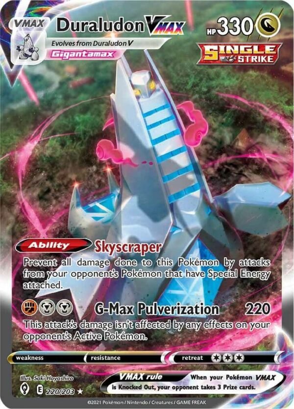 Duraludon VMAX (Alternate Art Secret) 220/203 Holofoil SWSH07: Evolving Skies