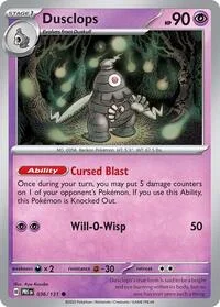 Dusclops | 036/131 | Reverse Holofoil | SV: Prismatic Evolutions Dusclops | 036/131 | Reverse Holofoil | SV: Prismatic Evolutions