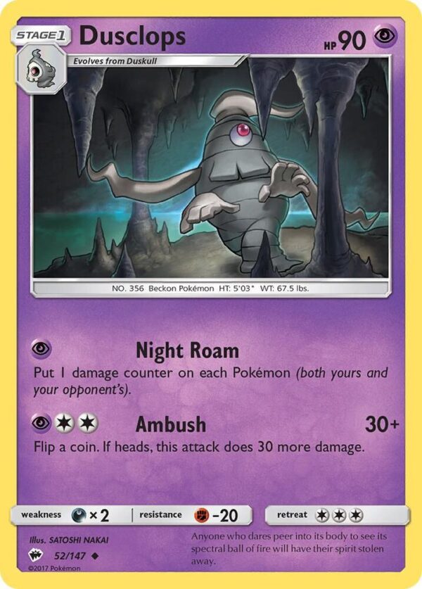 Dusclops 52/147 Normal SM – Burning Shadows