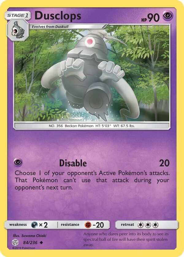 Dusclops 84/236 Normal SM – Cosmic Eclipse Dusclops 84/236 Normal SM – Cosmic Eclipse