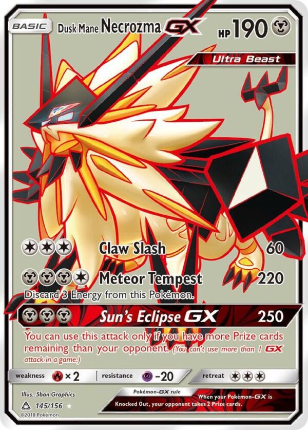 Dusk Mane Necrozma GX (Full Art) 145/156 Holofoil SM – Ultra Prism Dusk Mane Necrozma GX (Full Art) 145/156 Holofoil SM – Ultra Prism