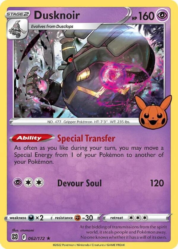 Dusknoir 062/172 Holofoil Trick or Trade BOOster Bundle