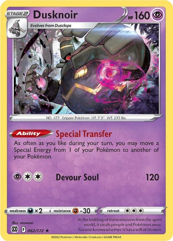 Dusknoir 062/172 Reverse Holofoil SWSH09: Brilliant Stars