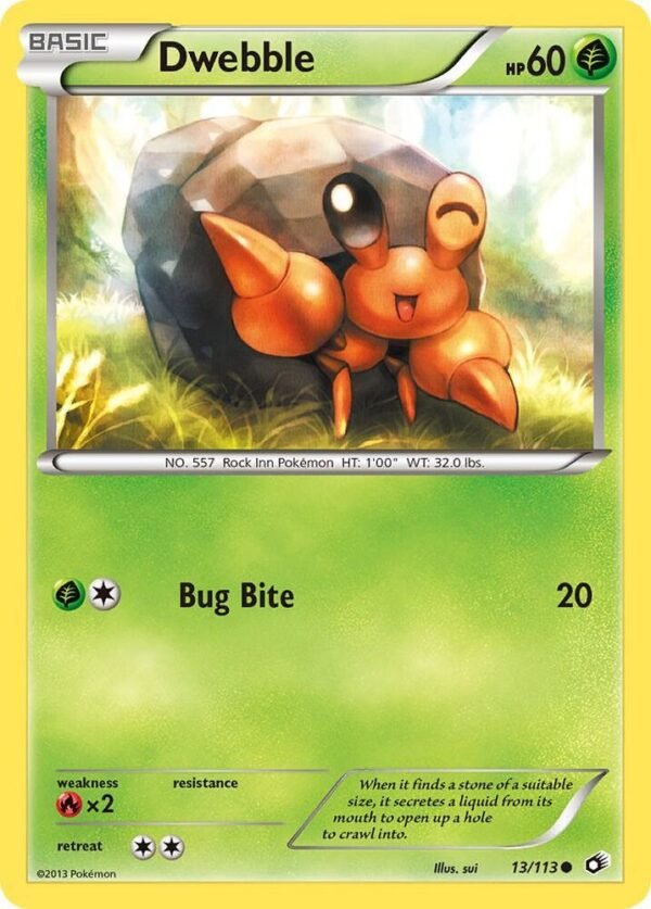 Dwebble 13/113 Reverse Holofoil Legendary Treasures