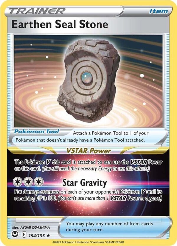 Earthen Seal Stone 154/195 Holofoil SWSH12: Silver Tempest Earthen Seal Stone 154/195 Holofoil SWSH12: Silver Tempest