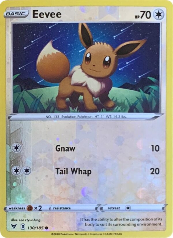 Eevee 130/185 (Reverse Cosmos Holo) Reverse Holofoil Miscellaneous Cards & Products Eevee 130/185 (Reverse Cosmos Holo) Reverse Holofoil Miscellaneous Cards & Products