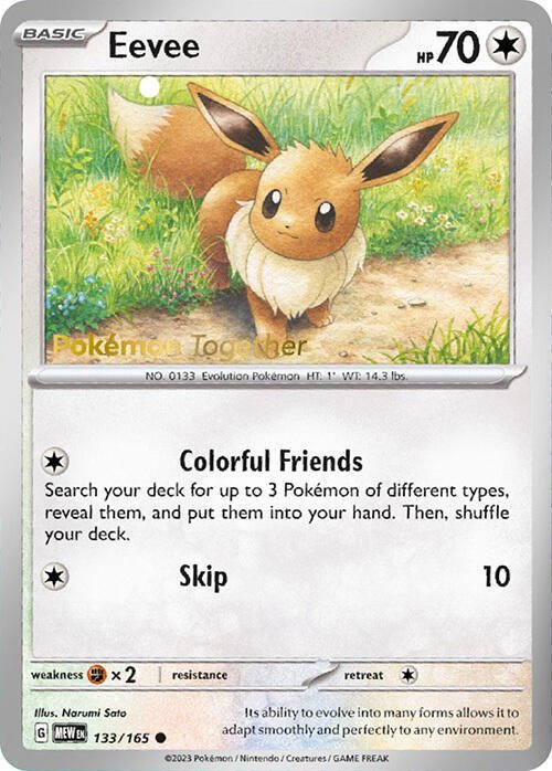 Eevee 133/165 (Pokemon Together) Normal Miscellaneous Cards & Products