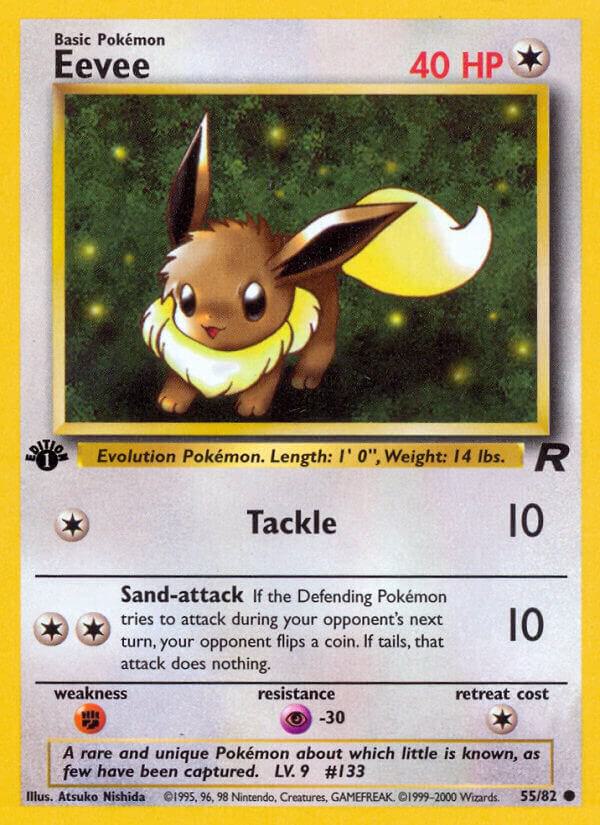 Eevee 55/82 1st Edition Team Rocket Eevee 55/82 1st Edition Team Rocket