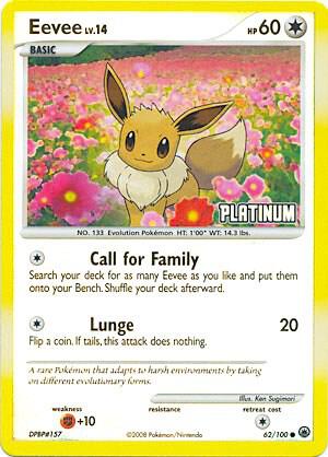 Eevee 62/100 [Platinum] 062/100 Reverse Holofoil Burger King Promos