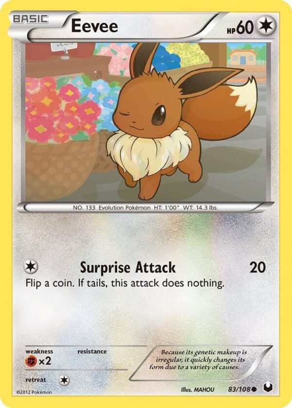 Eevee (83) 83/108 Reverse Holofoil Dark Explorers Eevee (83) 83/108 Reverse Holofoil Dark Explorers