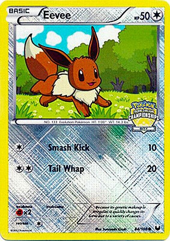 Eevee 84/108 (City Championships) 084/108 Reverse Holofoil League & Championship Cards
