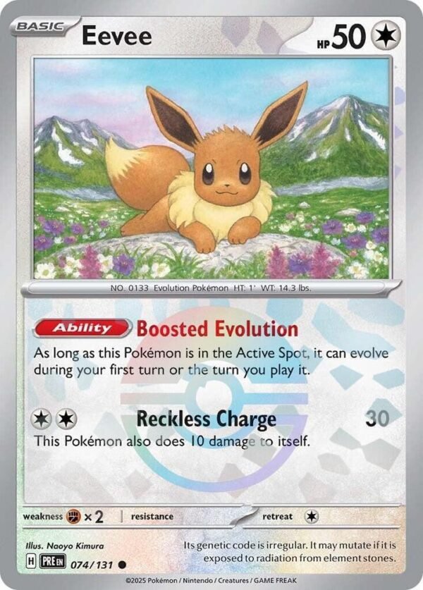 Eevee (Poke Ball Pattern) 074/131 Holofoil SV: Prismatic Evolutions Eevee (Poke Ball Pattern) 074/131 Holofoil SV: Prismatic Evolutions