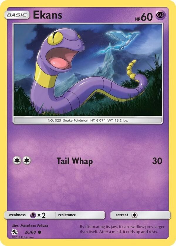Ekans (26) 26/68 Reverse Holofoil Hidden Fates Ekans (26) 26/68 Reverse Holofoil Hidden Fates