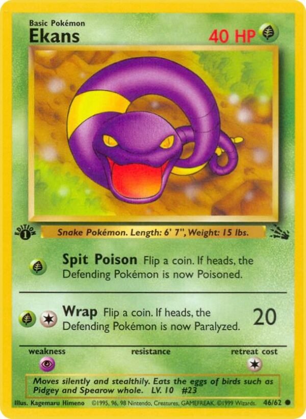 Ekans 46/62 1st Edition Fossil Ekans 46/62 1st Edition Fossil
