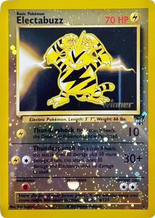 Electabuzz 1 [Winner] 001/009 Reverse Holofoil Best of Promos