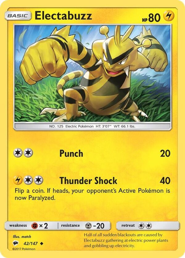 Electabuzz 42/147 Normal SM – Burning Shadows