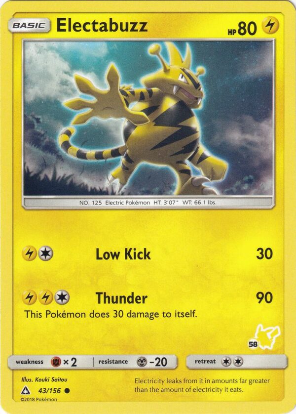 Electabuzz 43/156 (#58 Pikachu Stamped) 043/156 Normal Battle Academy