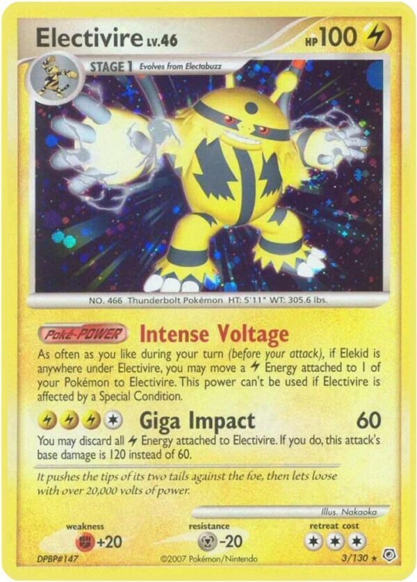 Electivire 3/130 Reverse Holofoil Diamond and Pearl Electivire 3/130 Reverse Holofoil Diamond and Pearl