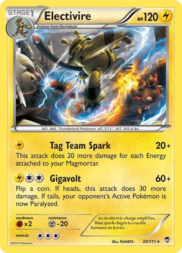 Electivire 30/111 Reverse Holofoil XY – Furious Fists Electivire 30/111 Reverse Holofoil XY – Furious Fists