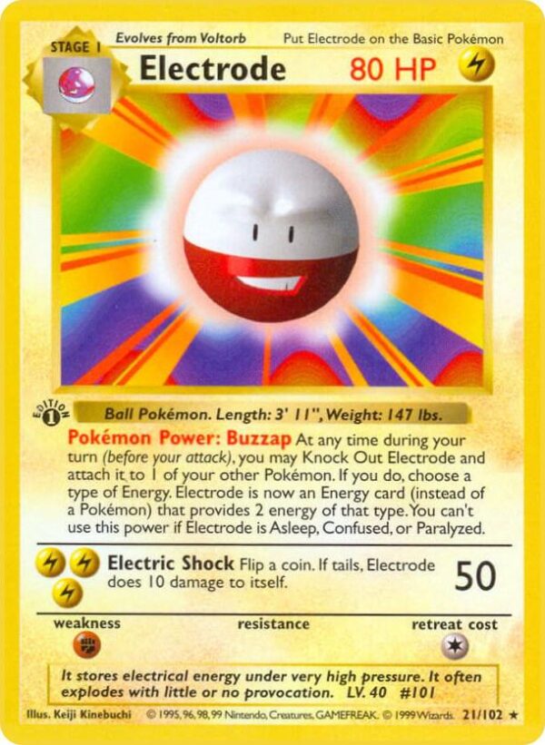Electrode 021/102 1st Edition Base Set (Shadowless) Electrode 021/102 1st Edition Base Set (Shadowless)