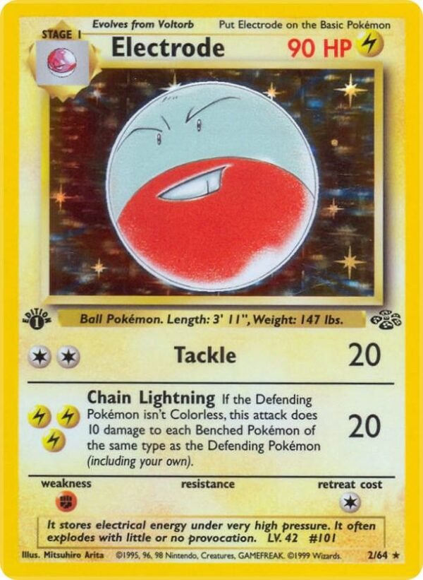 Electrode (2) 02/64 1st Edition Holofoil Jungle Electrode (2) 02/64 1st Edition Holofoil Jungle