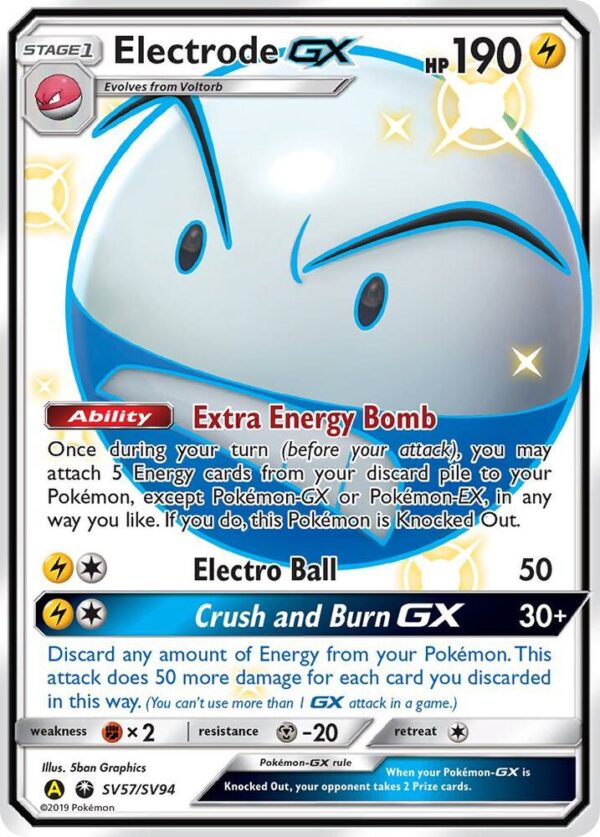 Electrode GX SV57/SV94 Holofoil Hidden Fates: Shiny Vault Electrode GX SV57/SV94 Holofoil Hidden Fates: Shiny Vault