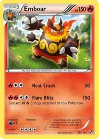 Emboar (19) | 19/114 | Holofoil | Black and White