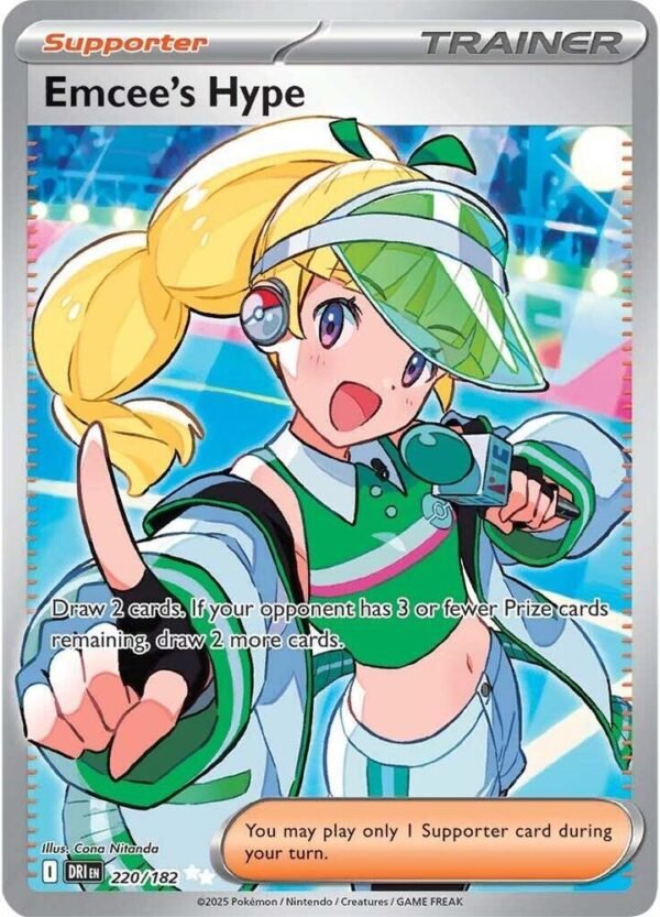 Emcee’s Hype 220/182 Holofoil SV10: Destined Rivals