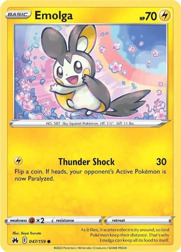 Emolga 047/159 Reverse Holofoil Crown Zenith Emolga 047/159 Reverse Holofoil Crown Zenith