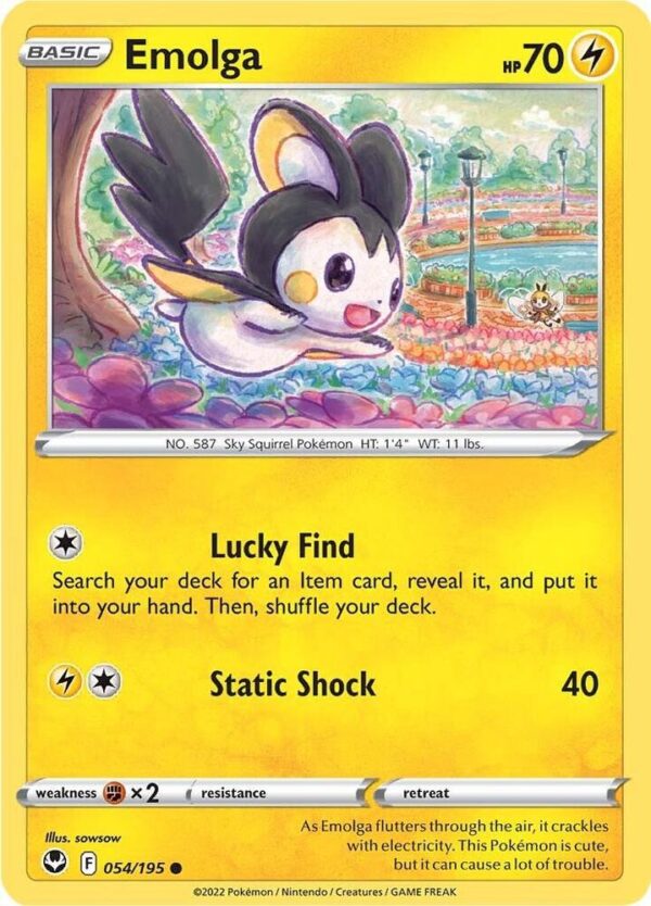 Emolga 054/195 Reverse Holofoil SWSH12: Silver Tempest