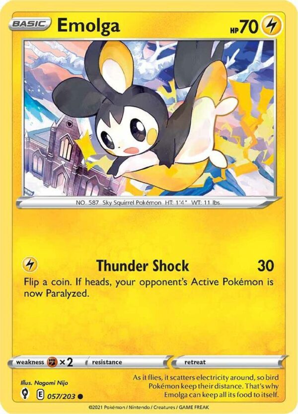 Emolga 057/203 Normal SWSH07: Evolving Skies Emolga 057/203 Normal SWSH07: Evolving Skies