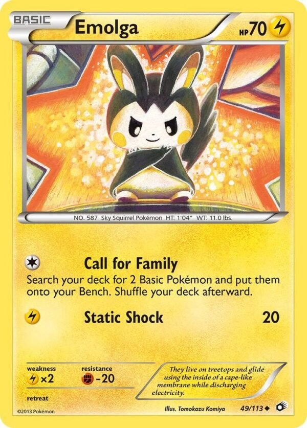 Emolga 49/113 Reverse Holofoil Legendary Treasures Emolga 49/113 Reverse Holofoil Legendary Treasures