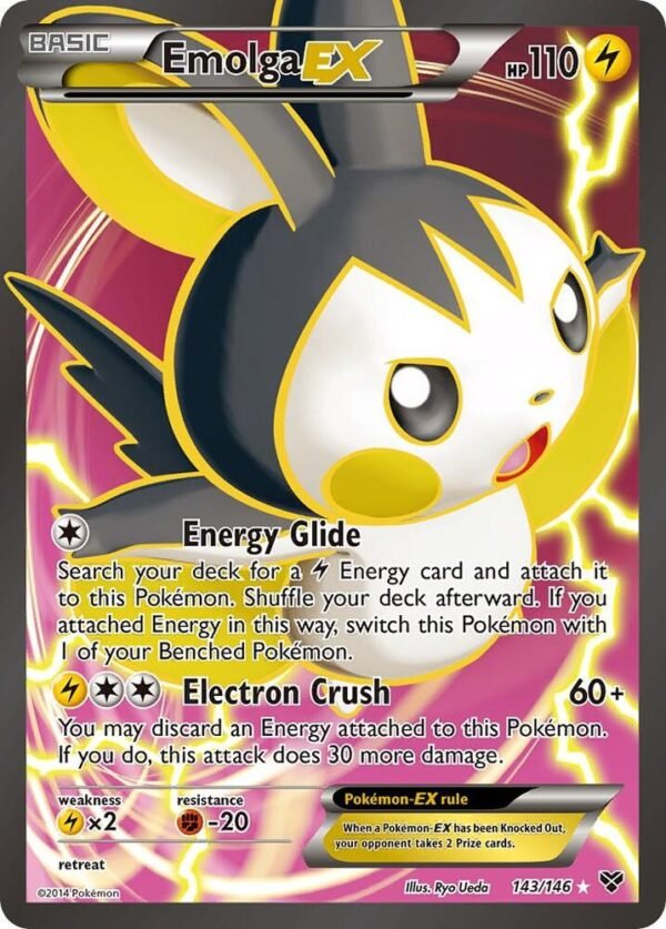 Emolga EX (143 Full Art) 143/146 Holofoil XY Base Set