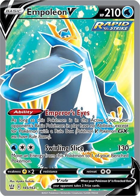 Empoleon V (Full Art) 145/163 Holofoil SWSH05: Battle Styles Empoleon V (Full Art) 145/163 Holofoil SWSH05: Battle Styles