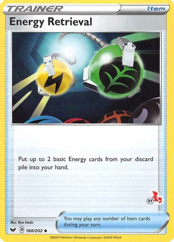 Energy Retrieval 160/202 (#37 Cinderace Stamped) Normal Battle Academy 2022